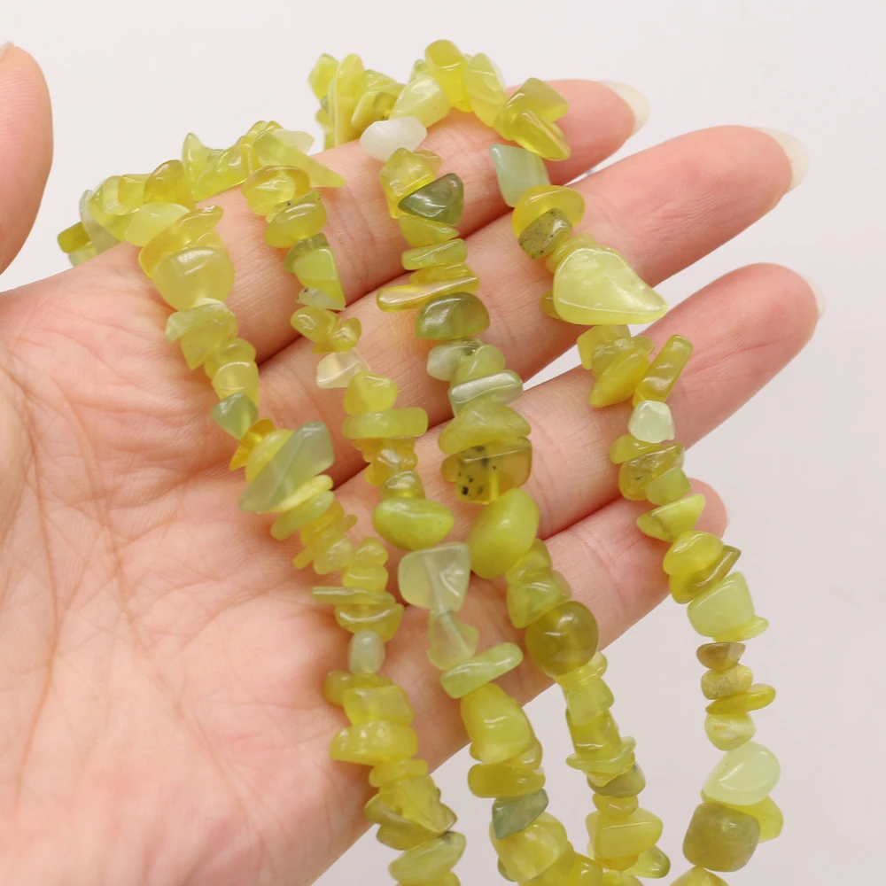 

Best Selling Natural Semi-precious Stones Irregular Gravel Beaded Green Olive Make DIY Fashion Ladies Necklace BraceletWholesale