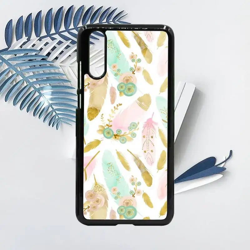 

Colorful Feathers pattern Phone Case PC For Samsung galaxy S note 8 9 20 10 e lite2019 plus pro ultra