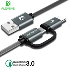 Кабель USB Type-C QC3.0, Micro USB, для Samsung Galaxy Note 9, S9, 2.8A, 2 в 1, кабель для быстрой зарядки, для Redmi Note 7