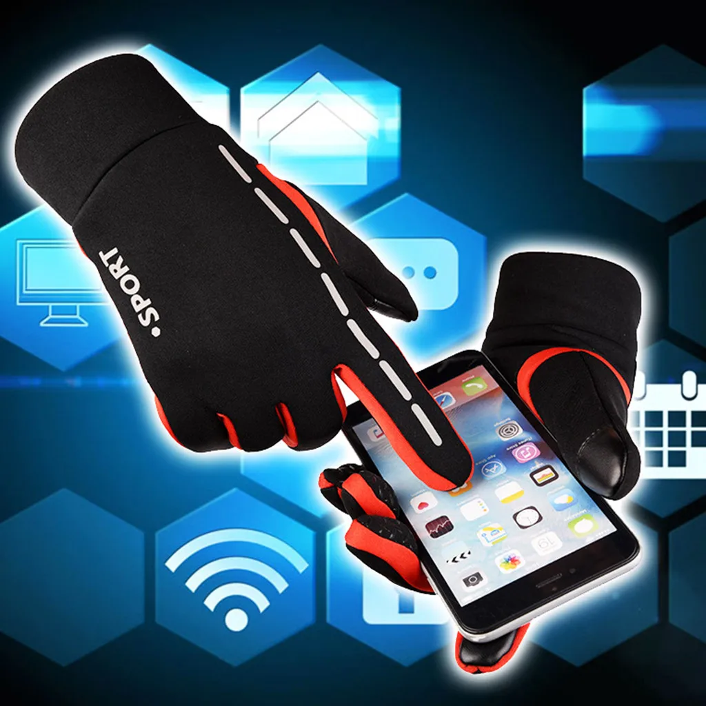 Мужские зимние варежки теплые водонепроницаемые с противоскользящими