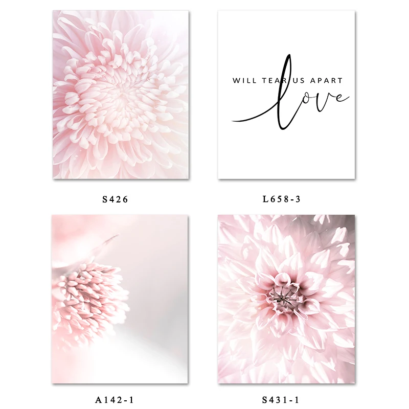 

Pink Floral Print Dahlia Flower Botanical Canvas Poster Nordic Art Botainical Painting Modern Wall Picture for Living Room Decor