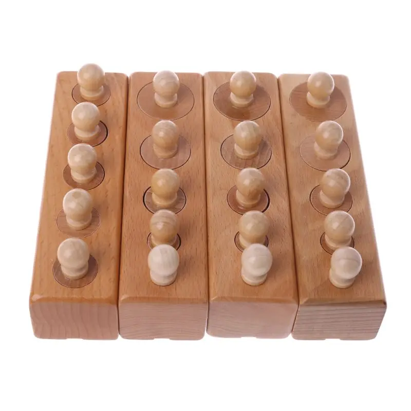 

1 Set Wooden Cylinder Montessori Socket Blocks Blocks Toy For Baby Educational Development Practice Senses Y4UD