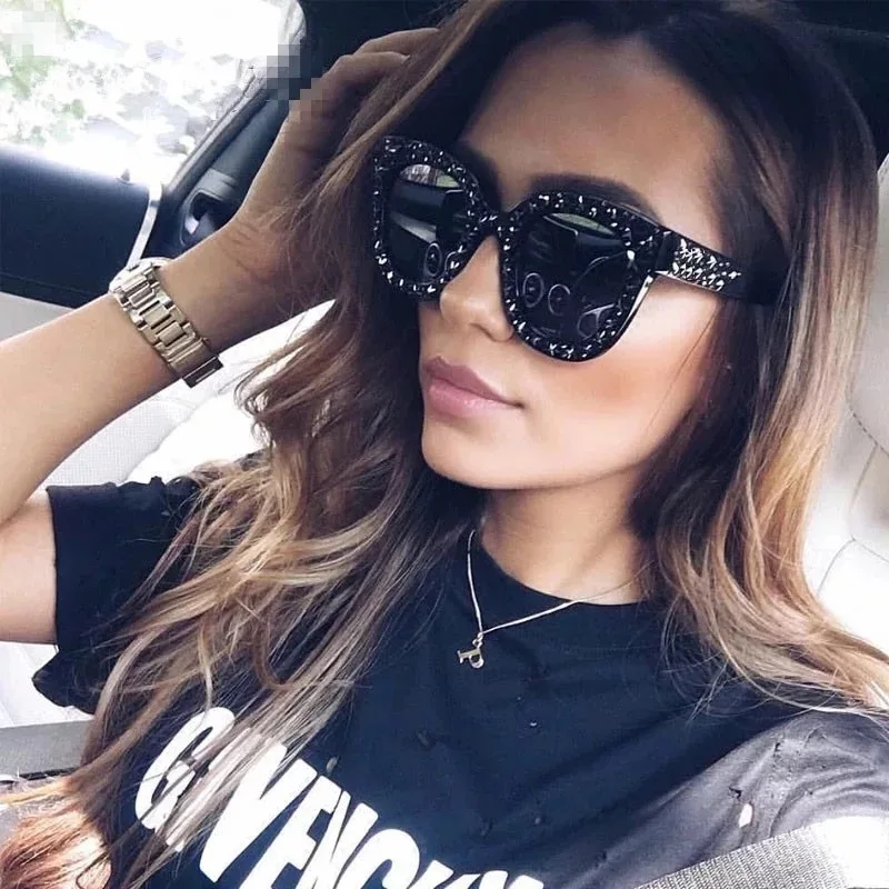 

Vintage Rhinestone Sunglasses Women Brand Design Sun Glasses Fashion Photochromic Eyewear Uv400 Oculos De Sol Feminino