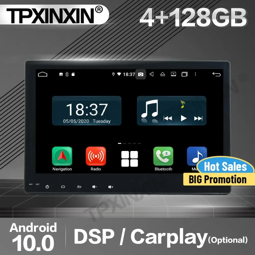 

4+128G Carplay Car Radio 2 Din Stereo Receiver Android For Toyota Hilux 2016 2017 IPS DSP GPS Navigation Player Audio Head Unit