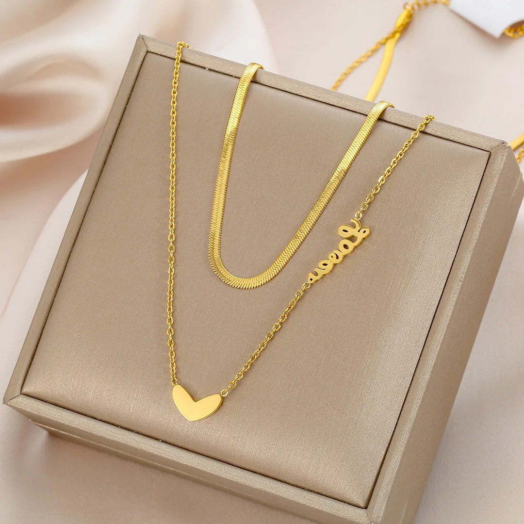 

XIYANIKE 316L Stainless Steel Love Choker Necklaces Charms Simple Necklaces Accessories 2021 New Fashion Girl's Party Jewelry
