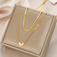xiyanike 316l stainless steel love choker necklaces charms simple necklaces accessories 2021 new fashion girls party jewelry