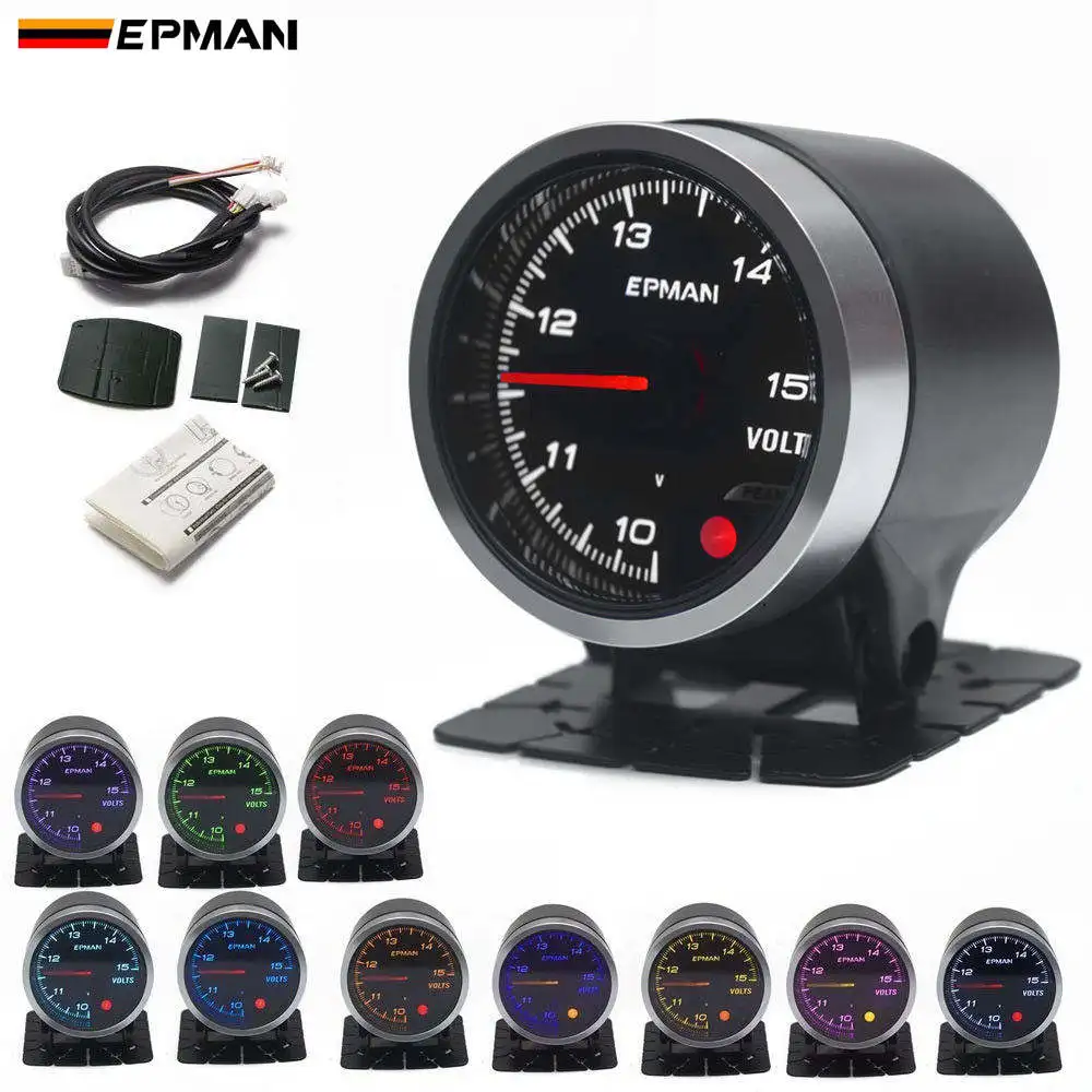 

EPMAN Racing Sport 2" 52mm Smoke Car Auto Digital Multicolour Volt Voltage Gauge Meter + Pod Holder EPXX701