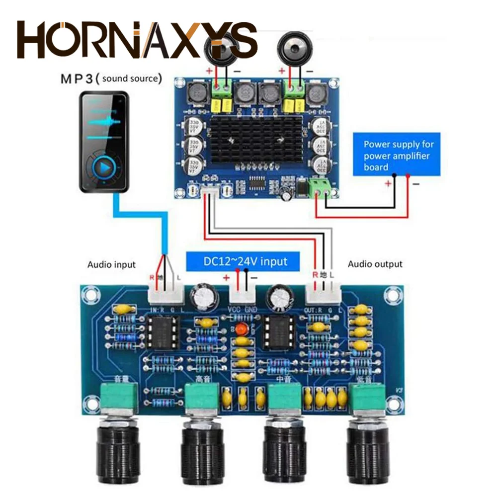 XH-A901 NE5532 Tone плата предусилителя Pre-amp с регулировкой громкости высоких басов