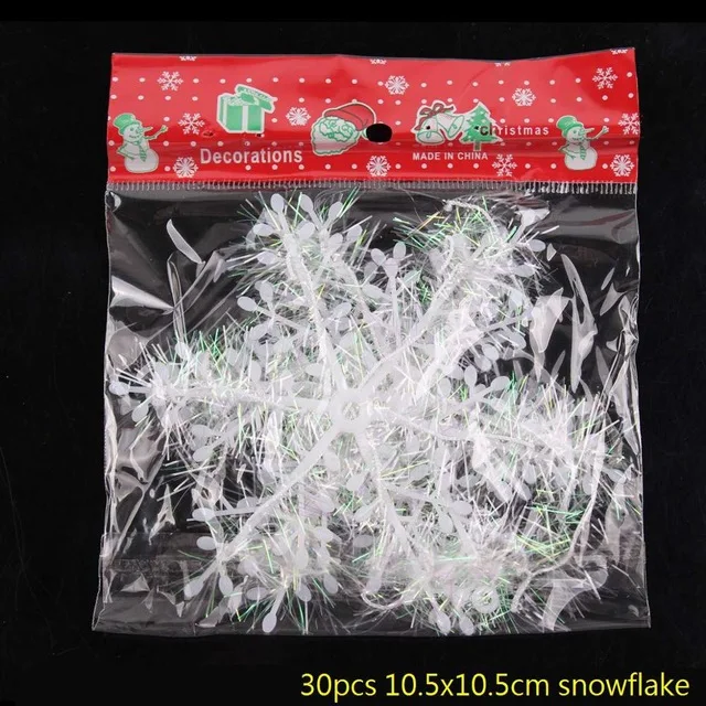 Snowflake 30 pcs FENGRISE рождественские украшения для дома Navidad Санта Клаус наволочка с изображением оленя рождественские украшения Рождественский Декор год 202 - Цвет: Snowflake 30 pcs