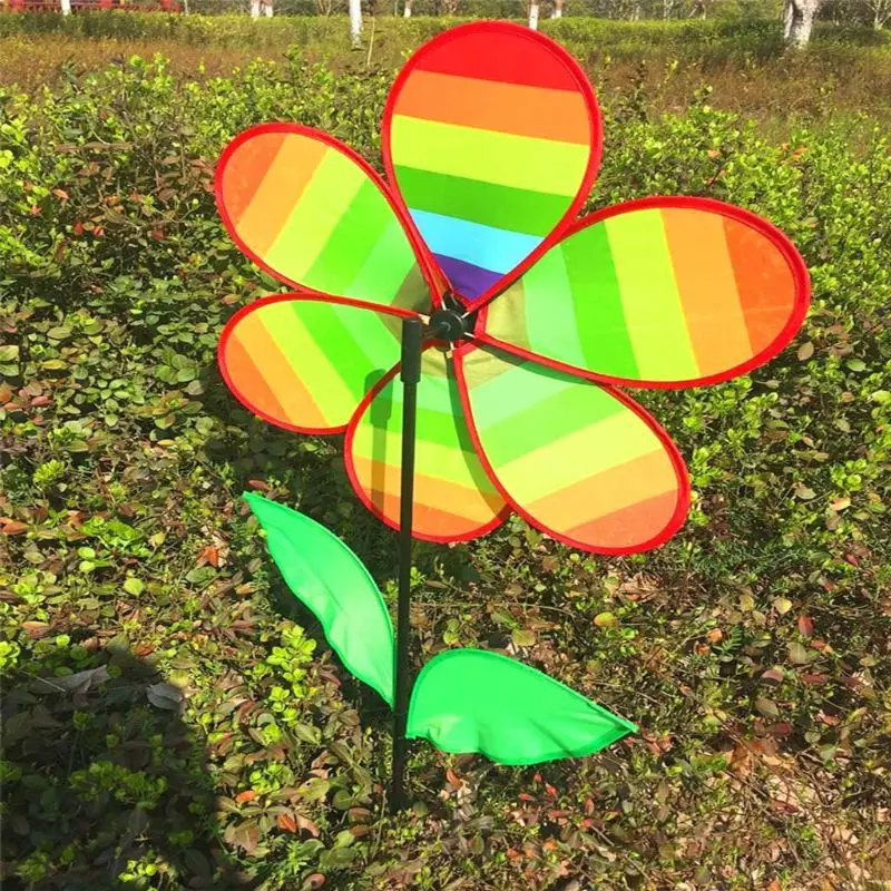 

Sunflower Windmill Rainbow Wind Spinner Pinwheel Home Garden Yard Decoration Children Kids Toy Gift Outdoor