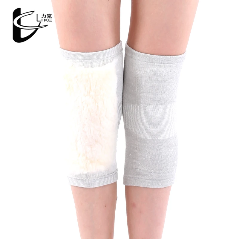 Бамбуковый уголь наколенники Поддержка зима теплая Толстая шерсть флис genouillere pour