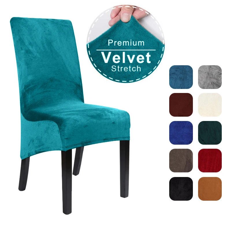 

1/2/4/6 Pcs New Velvet Fabric XL Size Chair Cover Special Large Spandex Hight Back Seat Chair Covers Dining Room Banquet