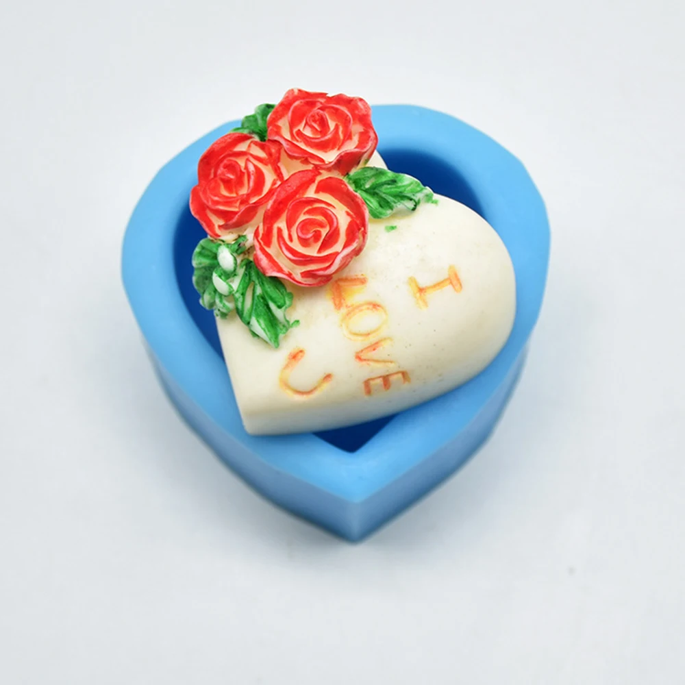 Роза на силиконовая форма Сердце DIY помадка шоколадная для печенья Кухня десерт