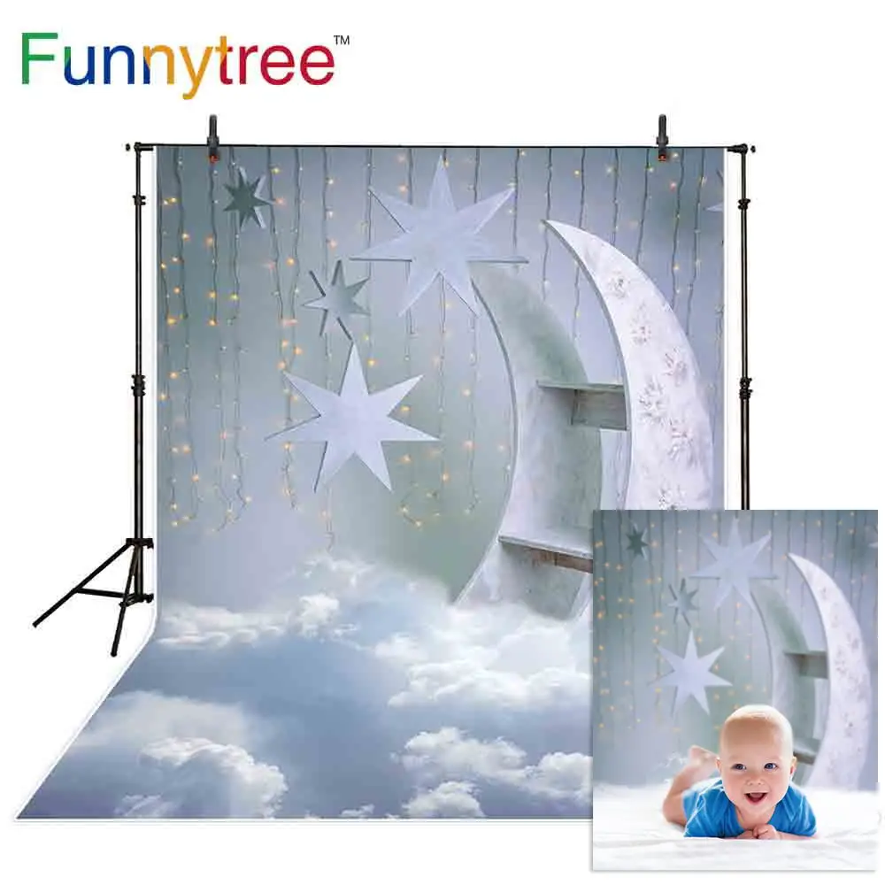 Funnytree comunion фото фон фотостудия небо Луна Сказочный детский душ звезда фон для фотосъемки