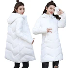 Женская куртка большого размера 6XL 7XL, модное белое пальто, женская осенне-зимняя парка с капюшоном, теплая длинная верхняя одежда