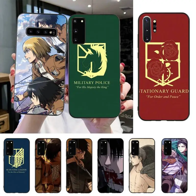 HTXian Attack On Titan черный ТПУ мягкий чехол для телефона Samsung S20 S10 S8 S9 Plus S7 S6 S5 Note10 Note9
