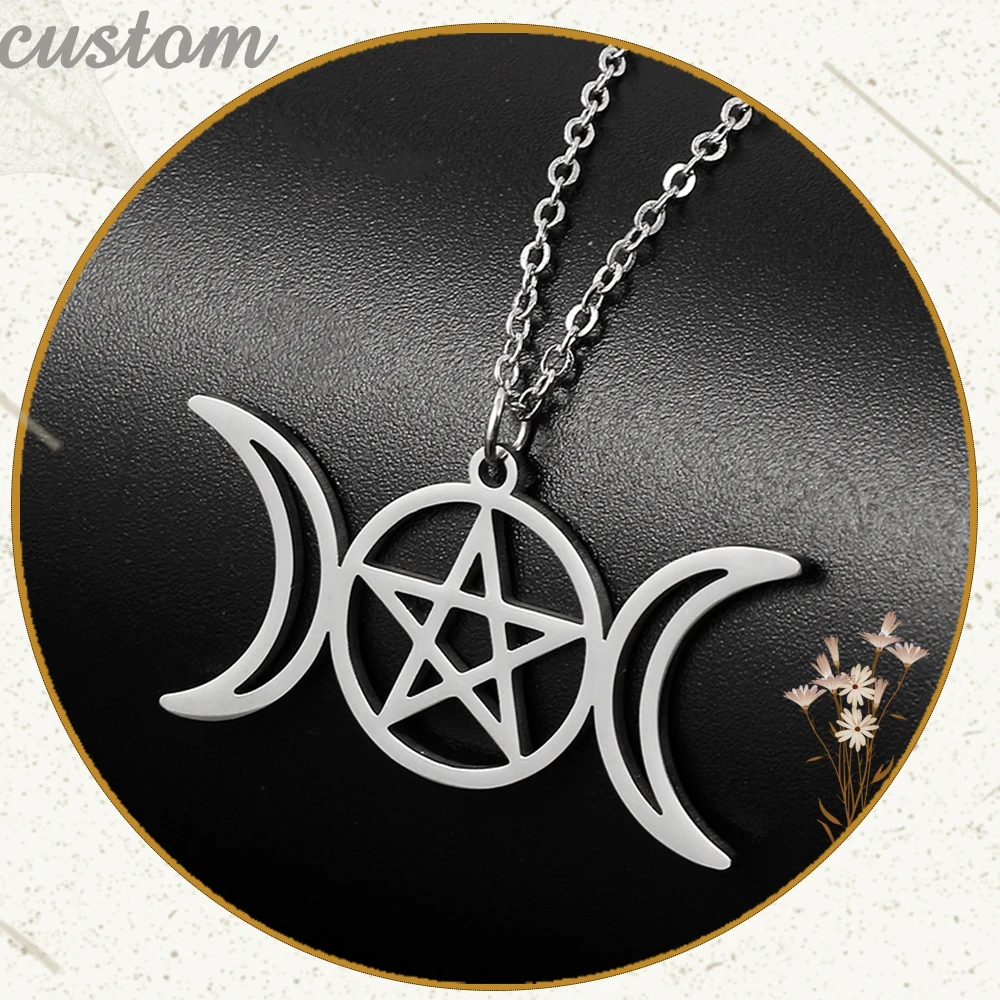 Панк Луна Godness ожерелье из нержавеющей стали Custom Cut логотип кулон Чокер ожерелья