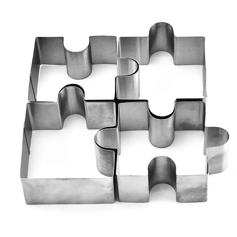 

Puzzle Stainless Steel Baking Mold Metal Cake Bakeware Mousse Rings Mteal Cake Mold Pizza Pan Kitchen Accessories