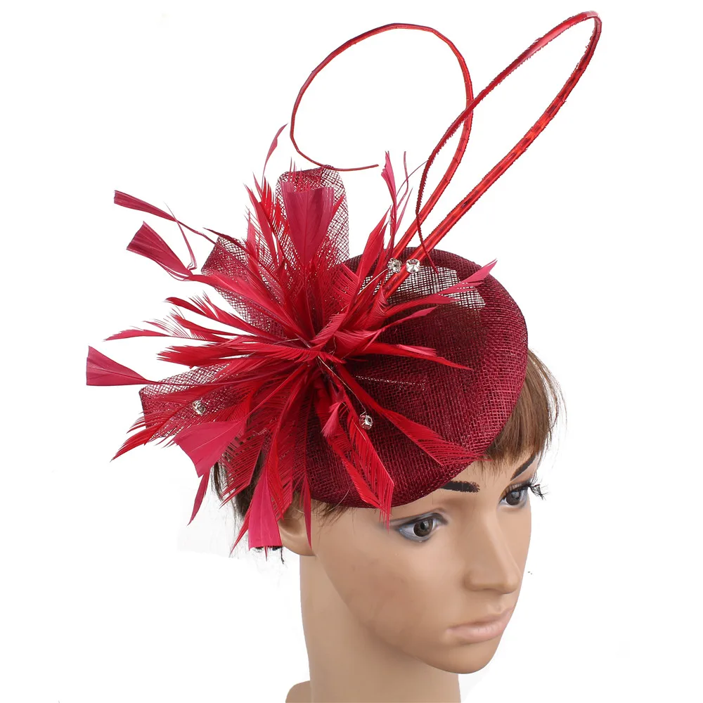 Женская Вуалетка для волос зеленая льняная шляпа с орнаментом свадебный