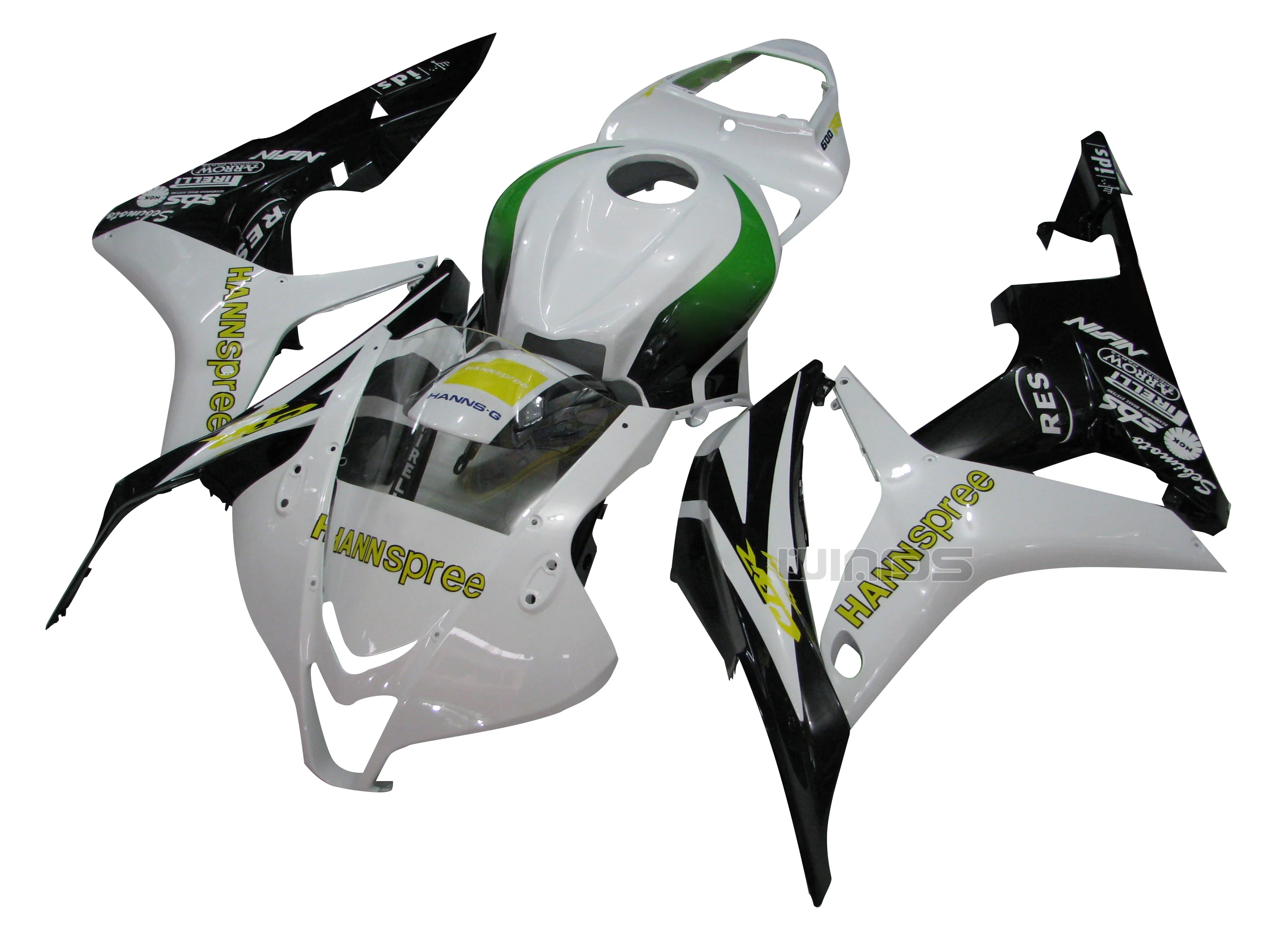 Комплект обтекателей для кузова Honda CBR600 F5 2007 2008 белый черный зеленый