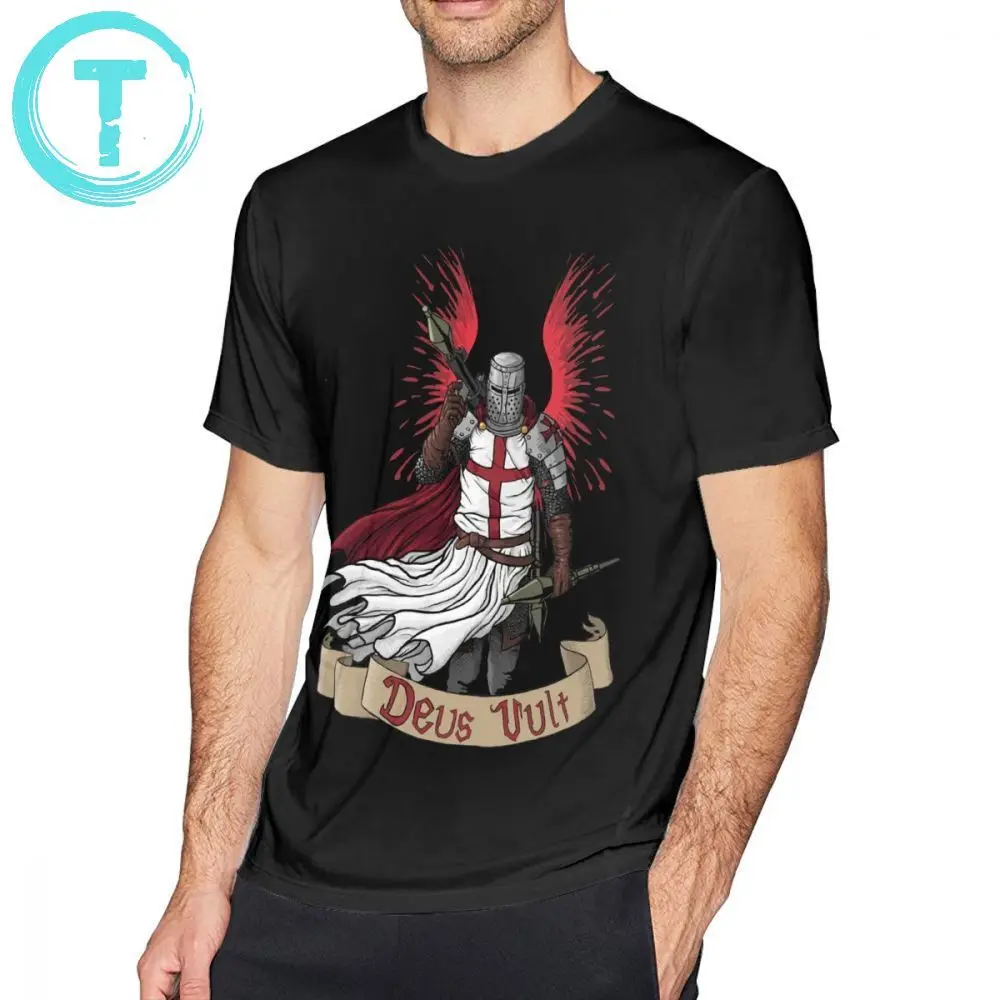 Hussar футболка Deus Vult Awesome 100% хлопковая Футболка с принтом уличная ХХХ Мужская