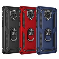 shockproof armor phone case for xiaomi redmi note 9 pro max 9s poco x3 nfc m3 9a 9t 9c car ring holder back cover