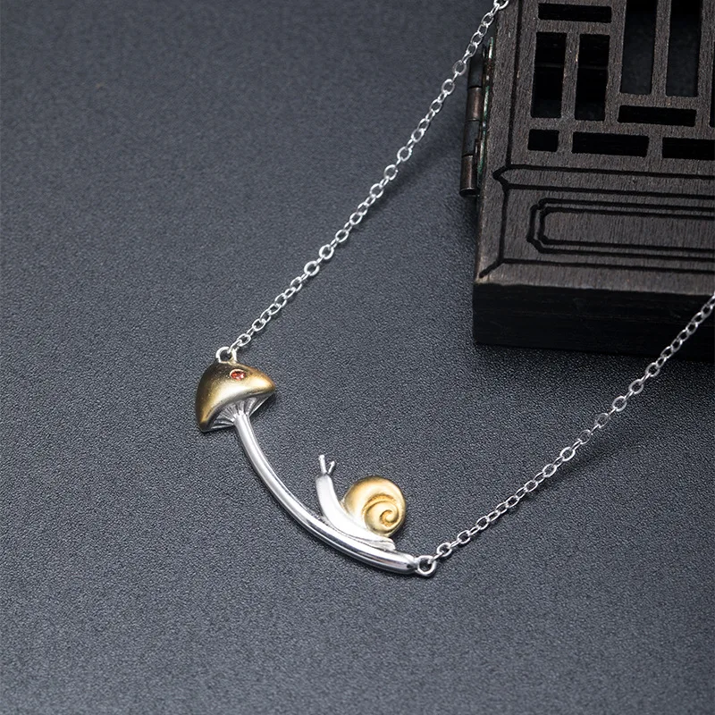 Гриб комплект из улиток реальные 925 пробы серебро инкрустированные циркон