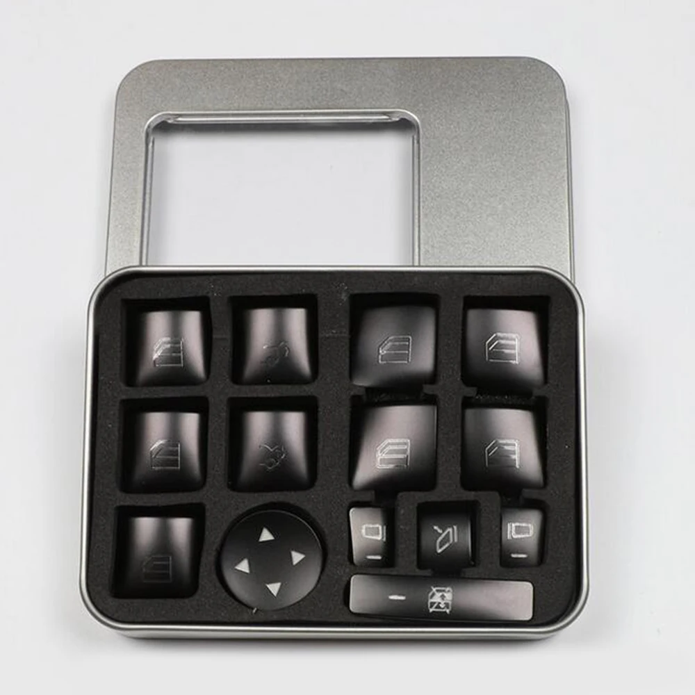 

12*Black Door Lock Switch Button Sticker Covers Set For Mercedes Benz W204 W212 New And High Quality