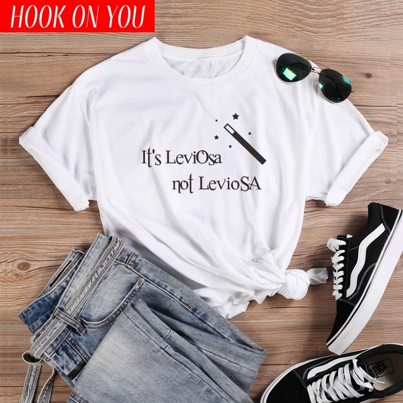 Женская футболка с надписью It's Leviosa Not женская милым рисунком волшебной палочки