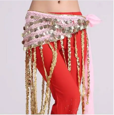 Костюмы для танца живота старший шифон кисточкой золотые монеты пояса женщин