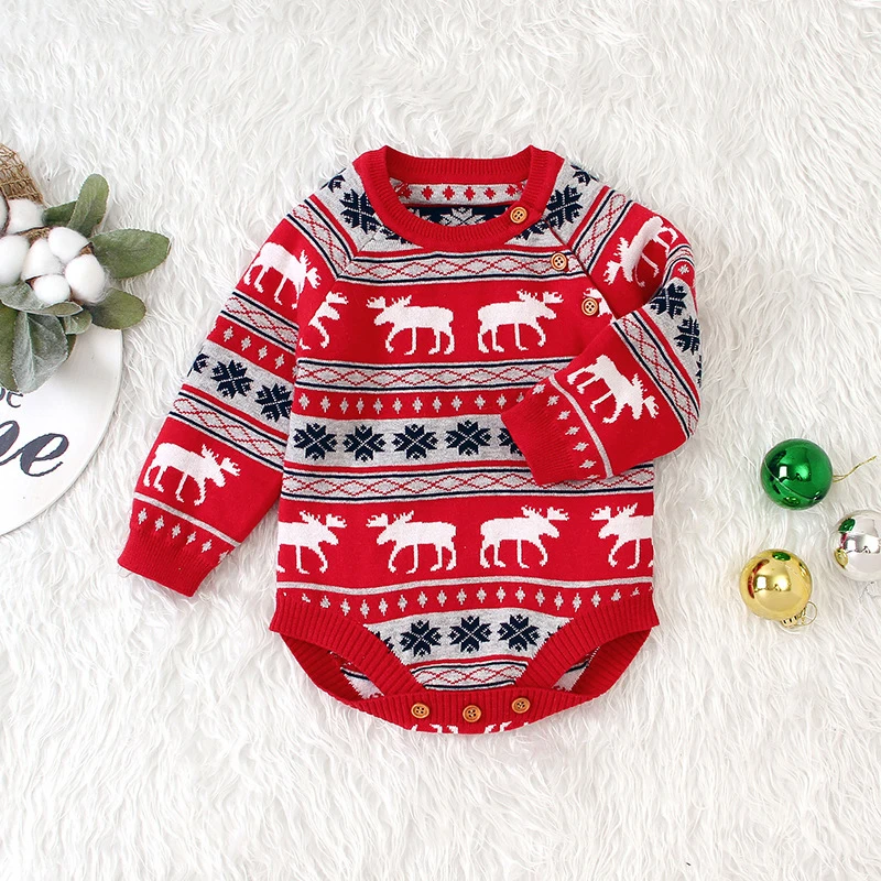 Детский брендовый свитер для маленьких девочек Рождественский мальчиков зимний