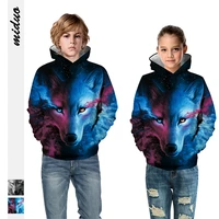 boys cartoon hoodie wolf digital printing autumn long sleeve sweater large size coat kids clothes cartoon hoodie