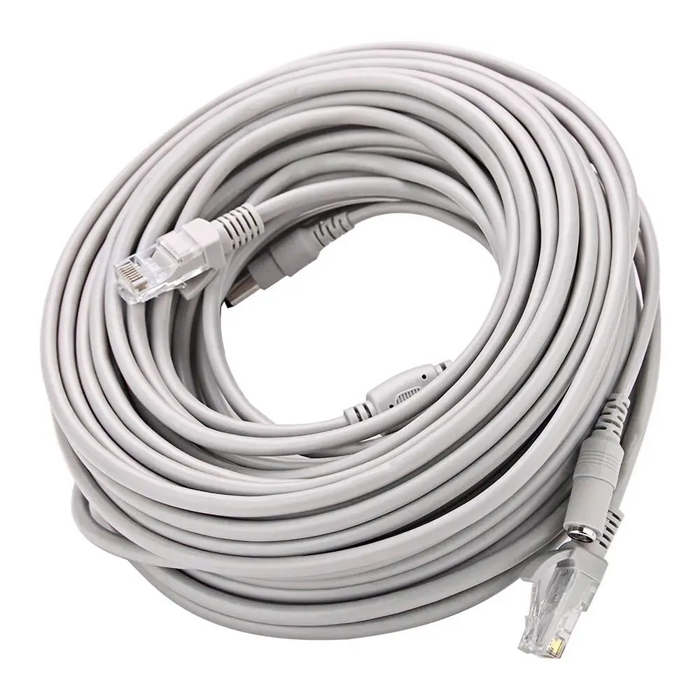 5M/10M/15M/20M/30M опционально серый CAT5/CAT 5e Ethernet кабель RJ45 и DC питания CCTV сетевой Lan для
