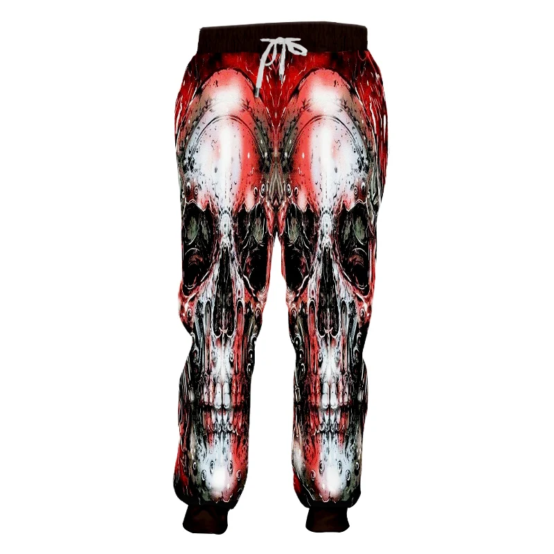 Брюки UJWI унисекс с принтом черепа брендовые Джоггеры со скелетом черные