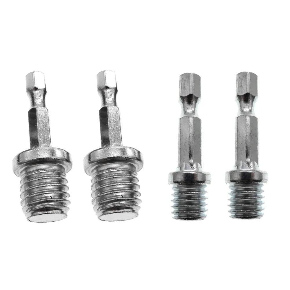 

4pcs Connect Rod Adapter Thread M14/M10 To 6mm For Electric Drills Backing Pad Inner Hexagonal Conversion Extension Rod