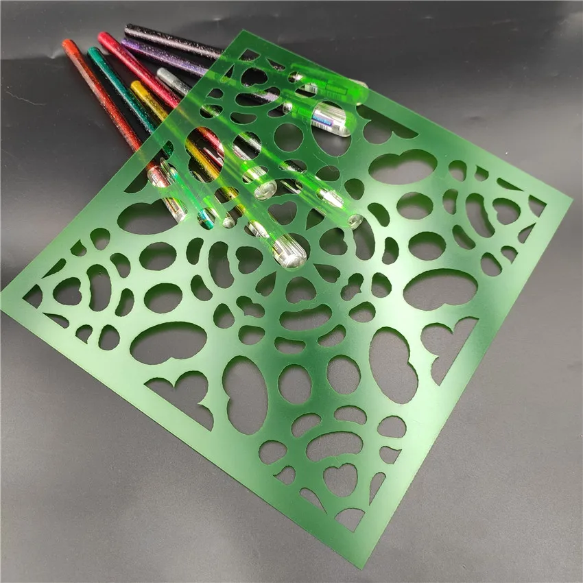 Трафарет для скрапбукинга с зелеными листьями 20 х20 см | Дом и сад