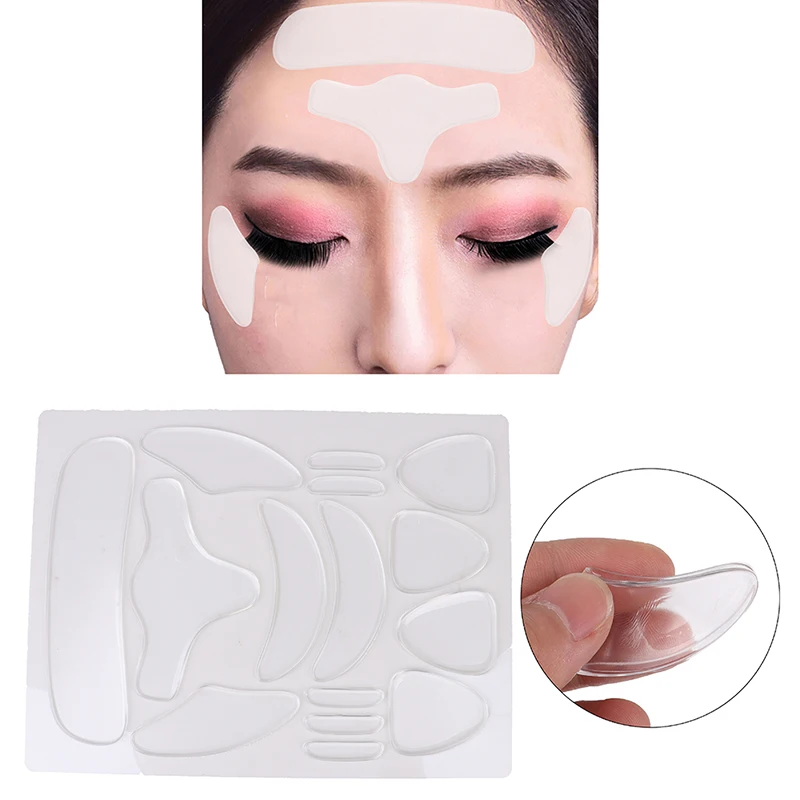 

16PCS Wrinkle Removal Reusable Silicone Anti-wrinkle Lip Pads Paste Cheek Chin Sticker Face Lifting Patches Facial Eye Patches