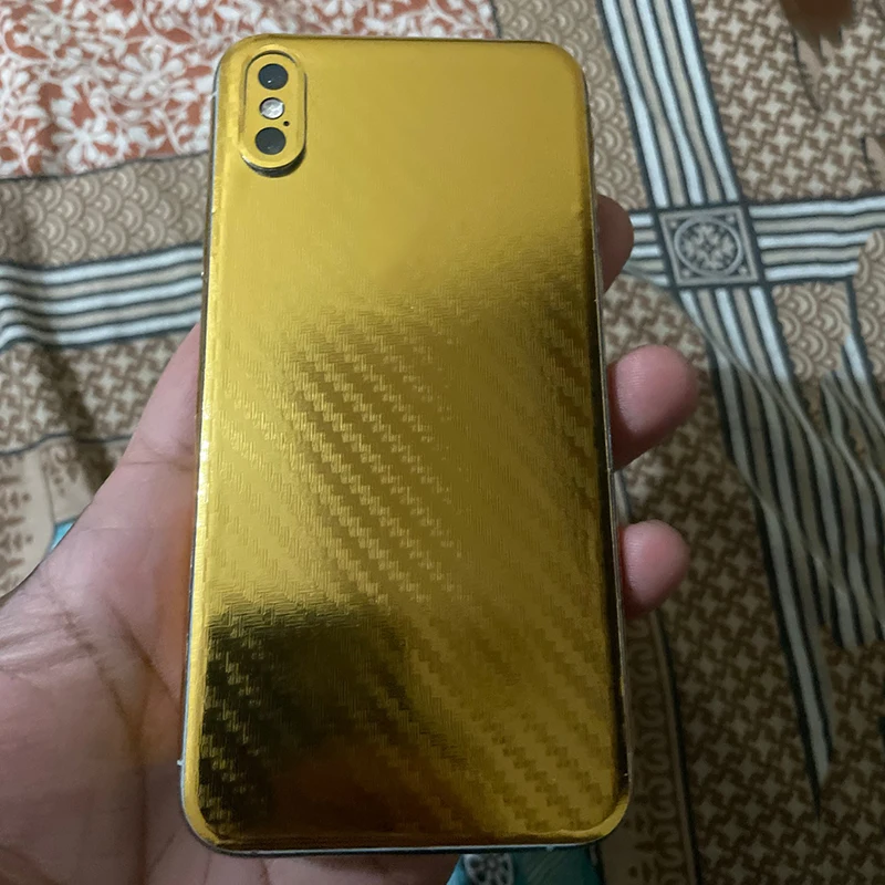 PlatingGold Carbon Fiber Decorative Back Film For iPhone 12 11 Pro Max mini XR X XS 7 8 6S 6 5S 5 Plus SE 2020 Protector Sticker