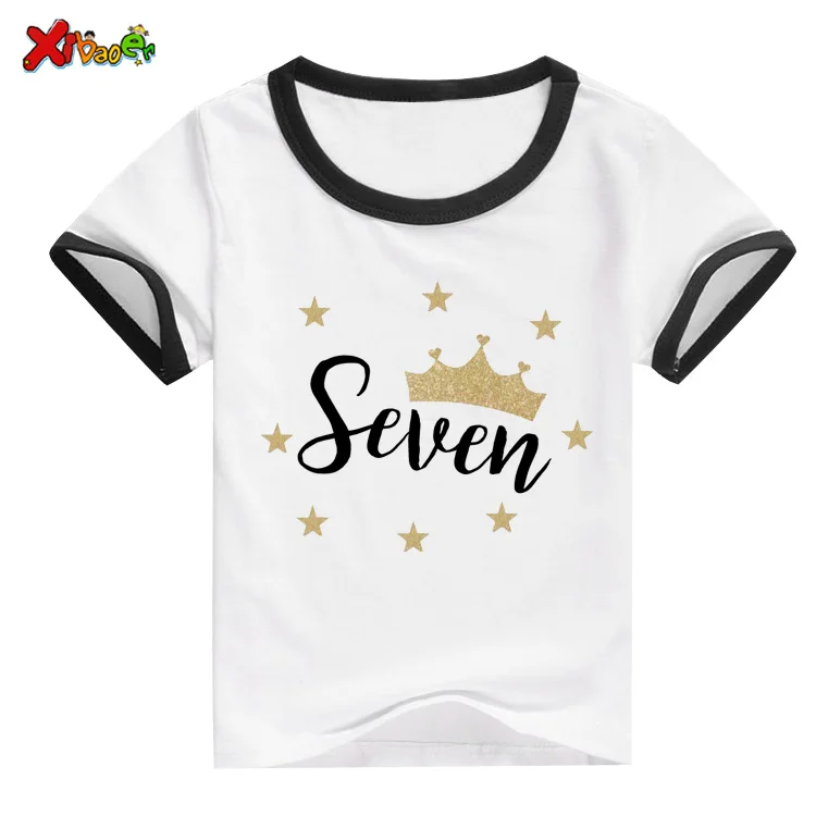 

Kids Baby Cartoon Customize Birthday Number Name Print T Shirt Children Birthday T-shirts Boys Girls Funny Gift T-shirt Present