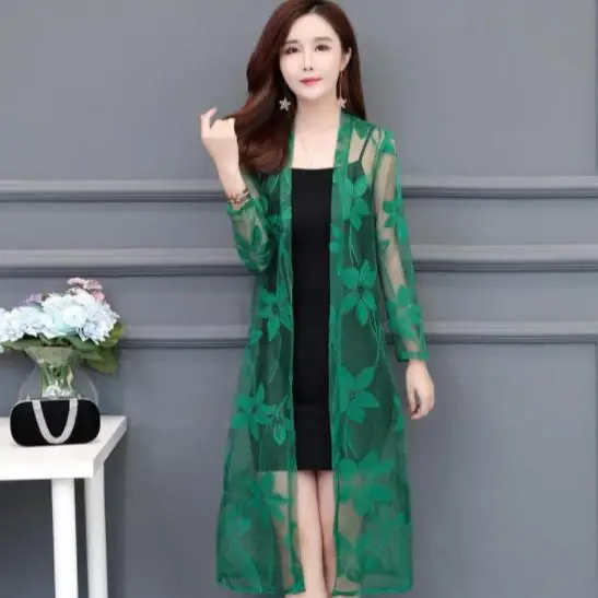 Летний кружевной кардиган Женская шаль открытая одежда для защиты от солнца