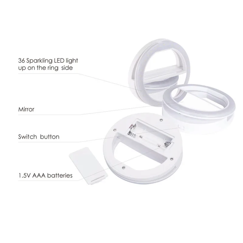 Светодиодный кольцевой светильник для селфи портативный универсальный объектив