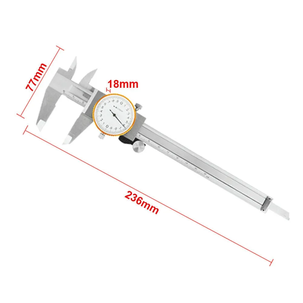 

Stainless Steel 6 Inch 0-150mm Dial Vernier Caliper Measuring Tool With Dial Dial Vernier Caliper For Outer Diameter Measurement
