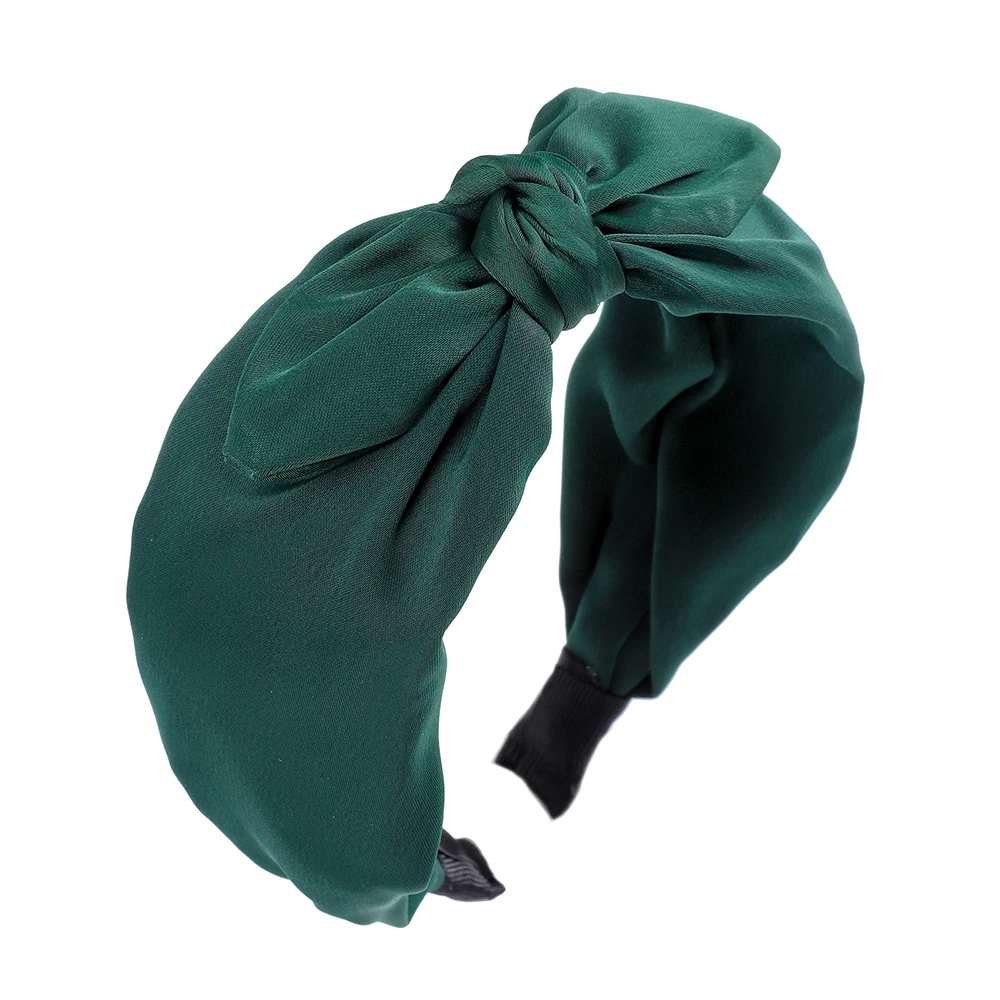 13 Haimeikang Rabbit Ear Cross Headband For Lady Double Hair Bow Hairband Girl Top Knot Turban Fabric Wide Hair Hoop - Цвет: 13