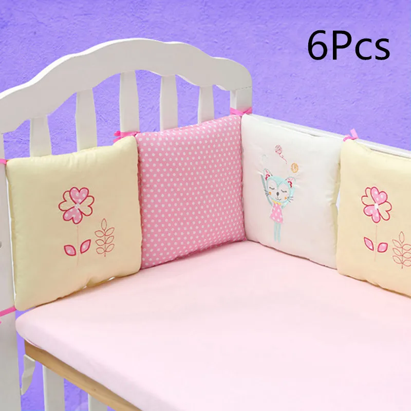 Pink 6Pcs 6 шт/12 шт Детская кровать бампер детская кровать протектор детская кроватка бампер младенческая кровать бампер Малыш Постельные принадлежности новорожденный подушка для колыбели - Цвет: Pink 6Pcs