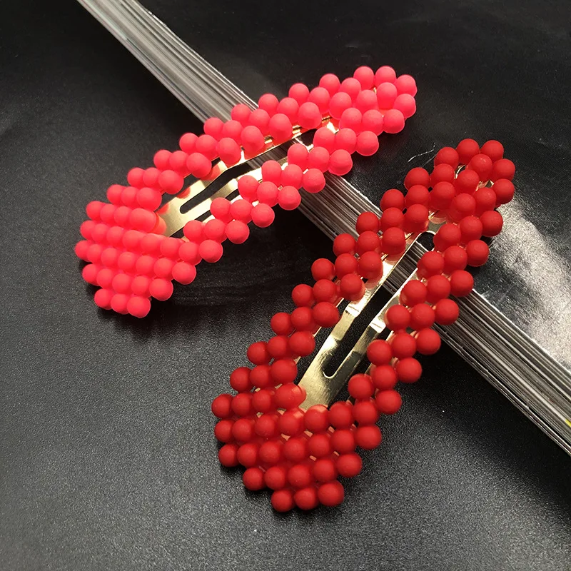 Модная неоновая заколка для волос с жемчугом женская элегантная заколка-пряжка