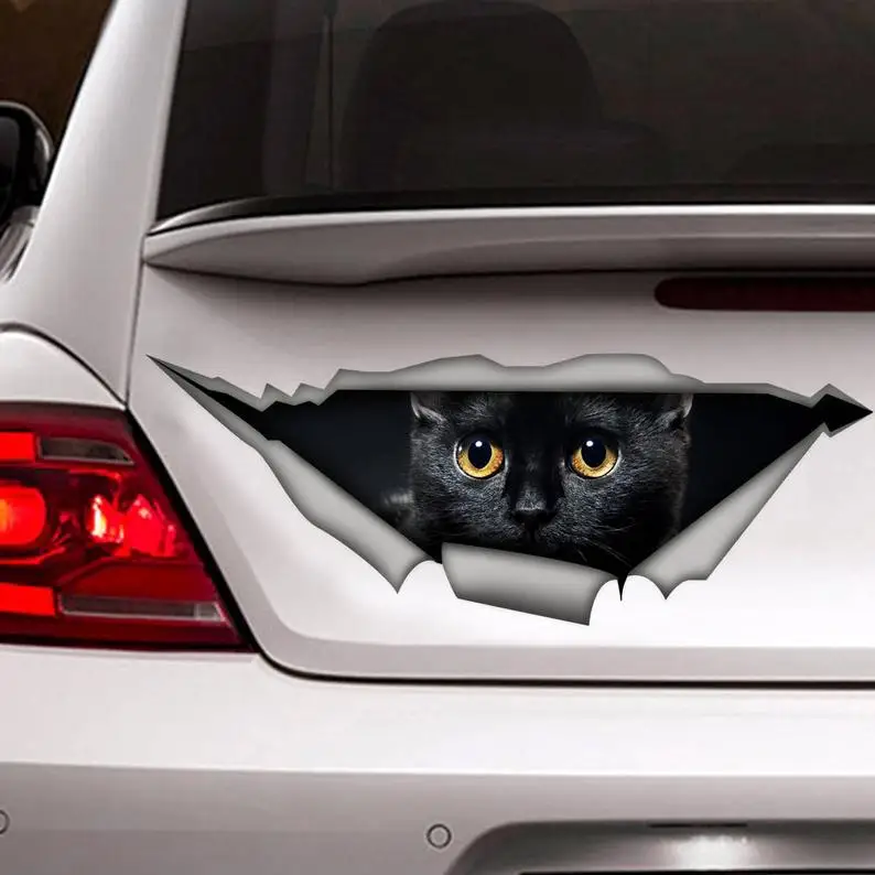 

2021 Black cat decal, funny sticker, cat car sticker,black cat sticker