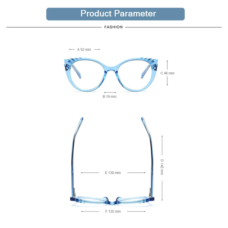 

Zilead Cat's Eye Spectacles TR90 Frame Spring Hinge High Quality Fashion Comfortable Eyewear Optical Spectacles For Unisex
