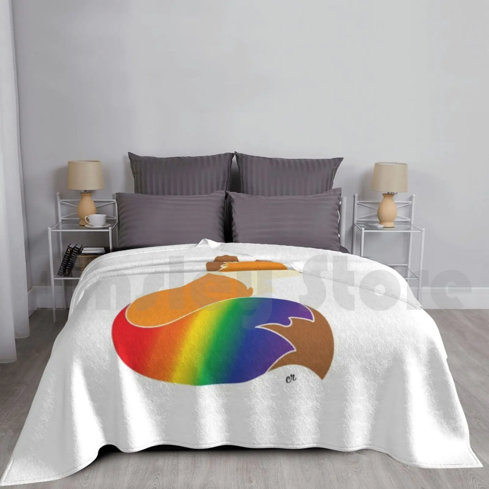 

Rainbow Fox Blanket Fashion Custom Renard Fox Couleurs Multicolors Arc En Ciel Pride Rainbow