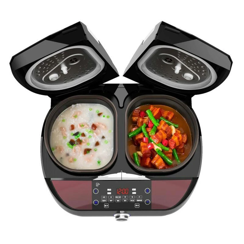 

4.5L*2 Electric Rice Cooker Independent Control Non-stick Double Tank Rice Cooker Porridge Soup Cooking Machine For 4-12 people