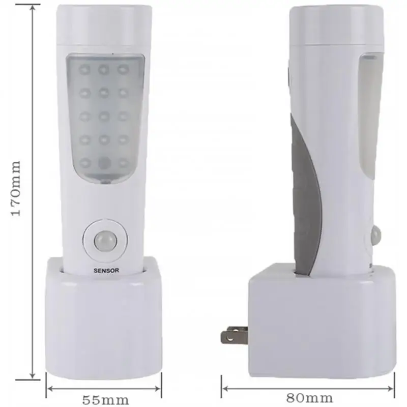 4 In 1 Motion Sensor Wall Night Light Rechargeable Emergency LED Flashlight Lamp Eu Regulations Direction ‎Adjustable | Освещение